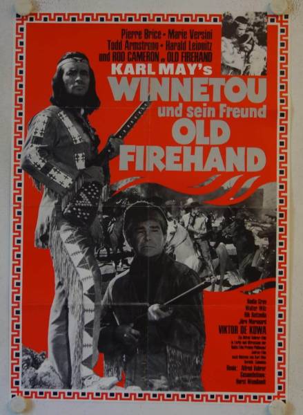 Winnetou und sein Freund Old Firehand originales deutsches Filmplakat (R70s)